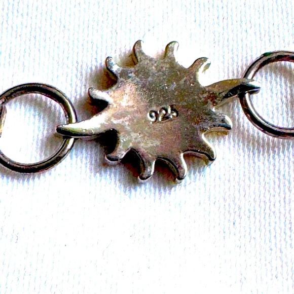 ☀️Vintage Stylish Mexican .925 Sterling Silver Two Tone Sun Motif Bracelet ☀️ - Picture 8 of 16